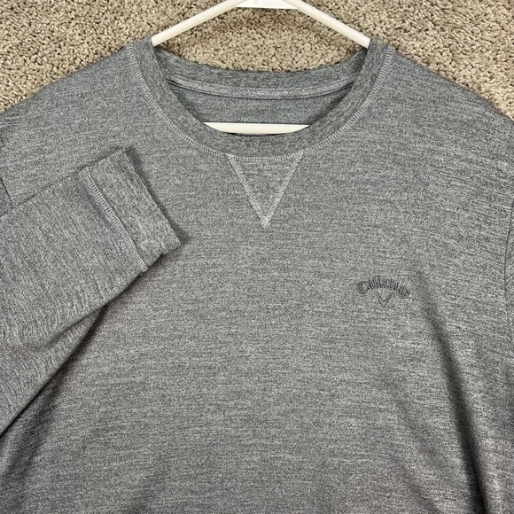 Callaway Pullover Mens Large Heather Gray Long Sleeve Sweatshirt Crew Neck EUC